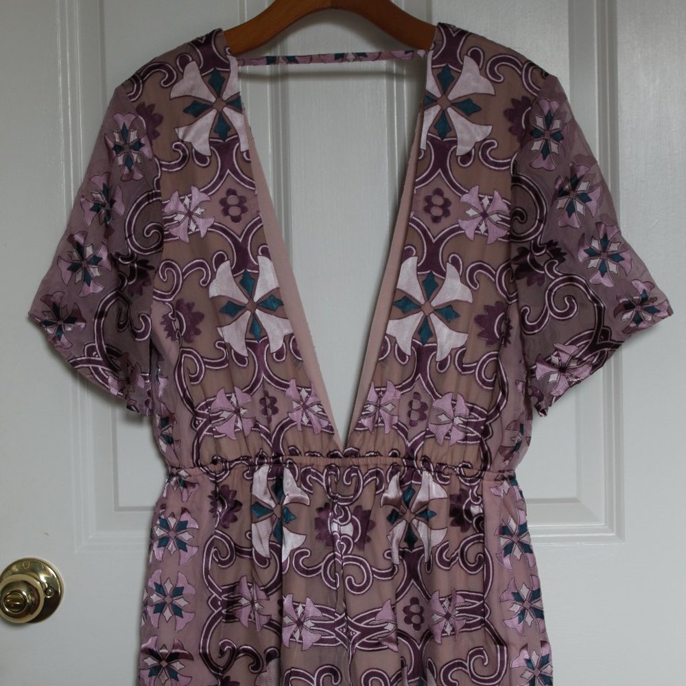 Pink and Purple Printed Romper